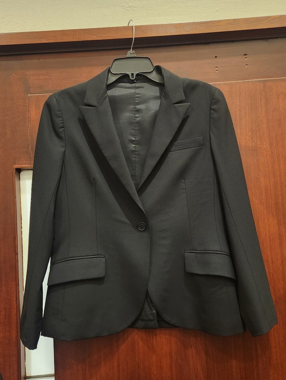 NWOT Theory Wool Black Single-Button Tailored Office Blazer